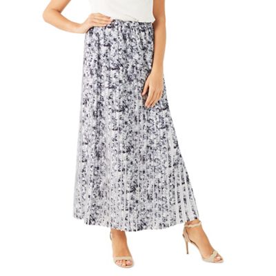 Printed plisse contrast skirt